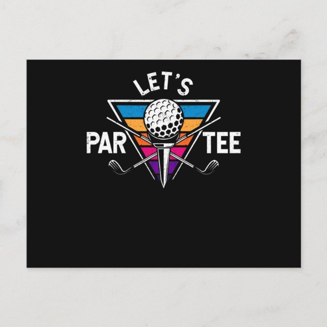 Let's Par Tee Golf Ball Tee Pin Funny Golf Club Postcard (Front)