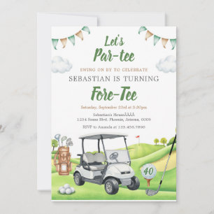 Let's Par Tee Golf Birthday Invitation