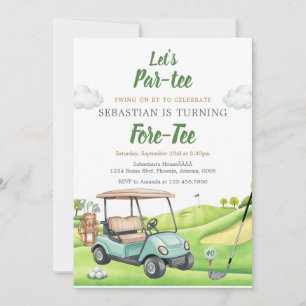 Let's Par Tee Golf Birthday Invitation