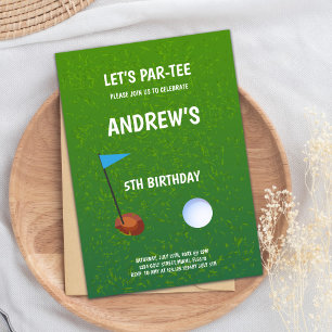 Let's Par-Tee Golf Birthday Invitations