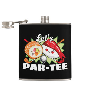 Lets Par Tee Golf Pun - Golfing Party Flask