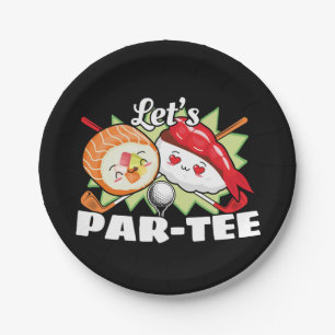 Lets Par Tee Golf Pun - Golfing Party Paper Plates