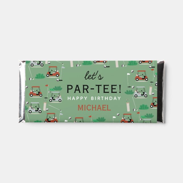 Let's Par-Tee Golf Theme Birthday Party Hershey Bar Favors (Front)