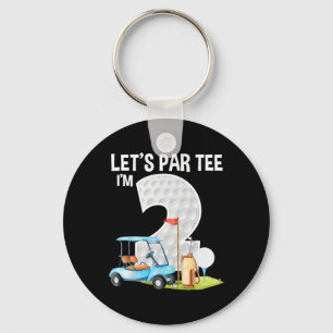 Let's Par Tee I'm 2 2nd Birthday Party Golf Birthd Keychain