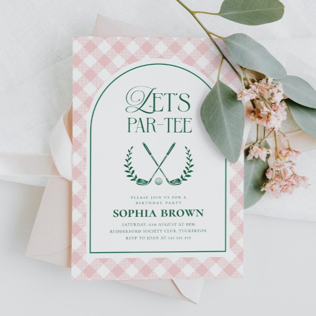 Let's Par-Tee Modern Golf Birthday Invitation (Creator Uploaded)