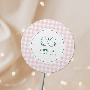Let's Par-Tee Modern Golf Bridal Shower Classic Round Sticker