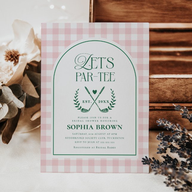 Let's Par-Tee Modern Golf Bridal Shower Invitation (Creator Uploaded)