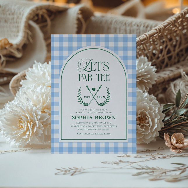 Let's Par-Tee Modern Golf Bridal Shower Invitation (Creator Uploaded)