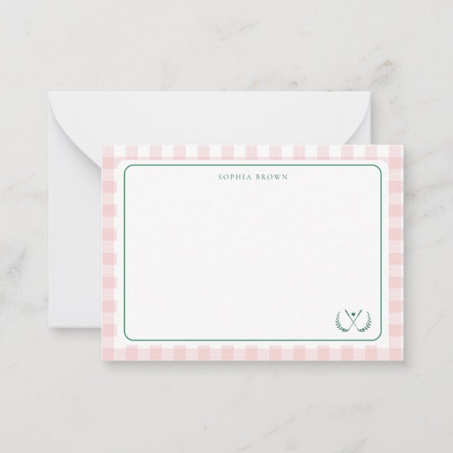 Let's Par-Tee Modern Golf Bridal Shower Note Card (Front)