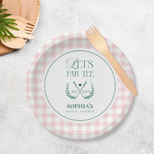 Let's Par-Tee Modern Golf Bridal Shower Paper Plates