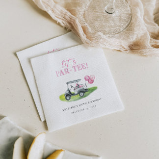 Let's Par-Tee Pink Golf Party Napkins