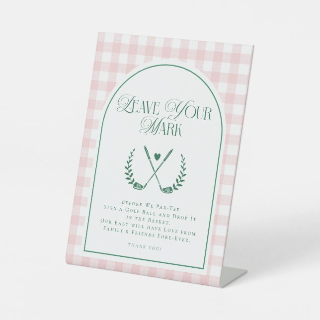 Let's Par-Tee Preppy Golf Girl Baby Shower Sign (Front)