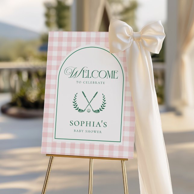 Let's Par-Tee Preppy Golf Girl Baby Shower Sign (Creator Uploaded)