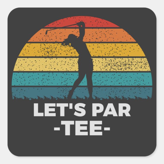 let's par tee square sticker (Front)