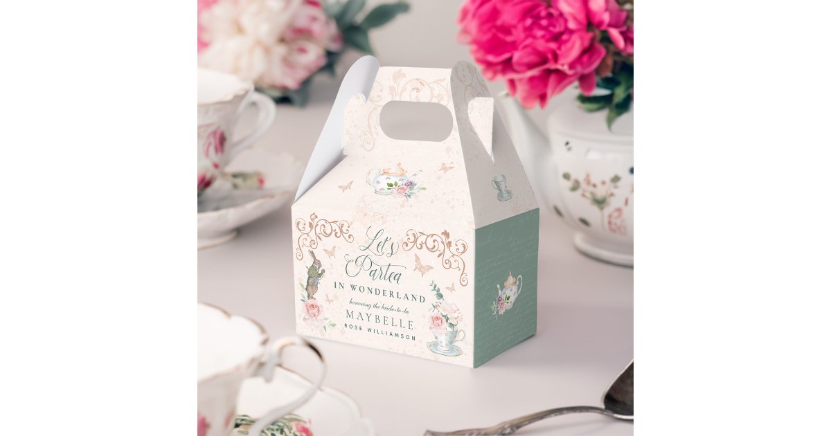 Let's Part-Tea Vintage Alice In Wonderland Party Favor Boxes | Zazzle