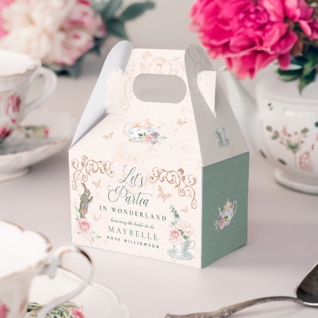 Let's Part-Tea Vintage Alice In Wonderland Party Favor Boxes