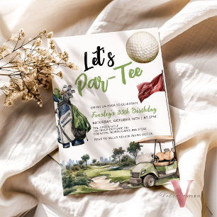 Let's ParTee Adult Golf Birthday Party Invitatio Invitation