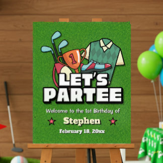 Lets Partee - Golf Birthday Welcome Sign