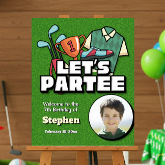 Lets Partee - Golf Birthday Welcome Sign