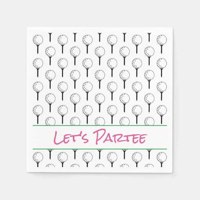 Lets Partee Golf Tee Ball Modern Sports Fun Napkins (Front)