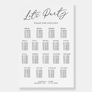 Let's Party 18 Table Wedding Seating Chart Foam Board