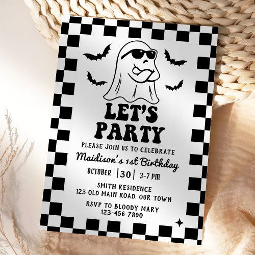 Lets Party 1st Birthday Halloween Party  Invitation