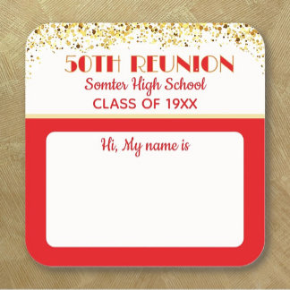 Let's Party! 50th Class Reunion custom  Square Sticker