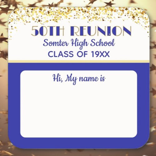 Let's Party! 50th Class Reunion custom  Square Sticker