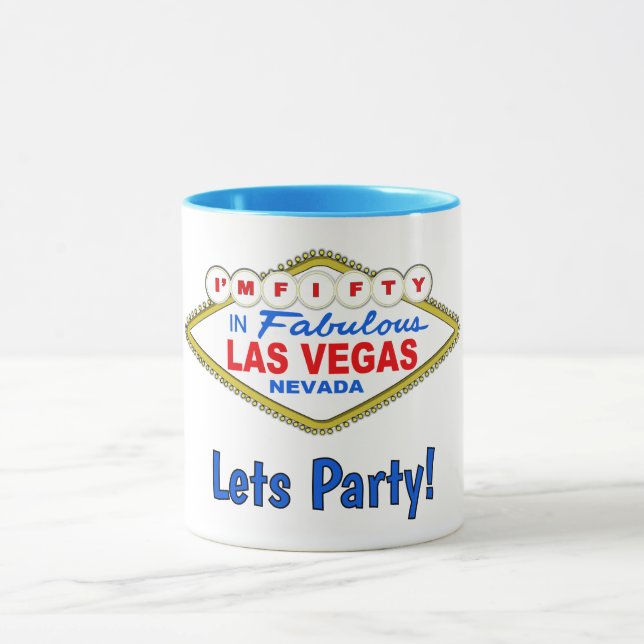 Lets Party 50th Vegas Mug (Center)