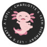 Let's Party A Lotl • Axolotl Birthday Classic Round Sticker