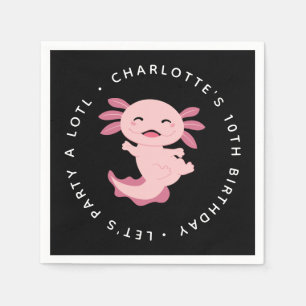 Let's Party A Lotl • Axolotl Birthday Party Napkins