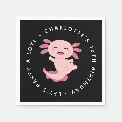 Lets Party A Lotl  Axolotl Birthday Party Napkins