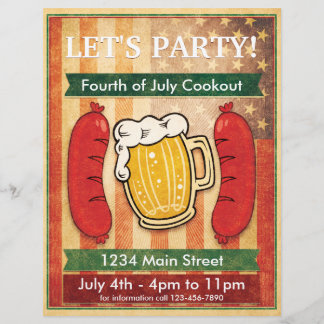 Let's Party! Barbecue Fourth of July Flyer