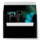 Let's Party Black Blue Neon Tropical 40th Birthday