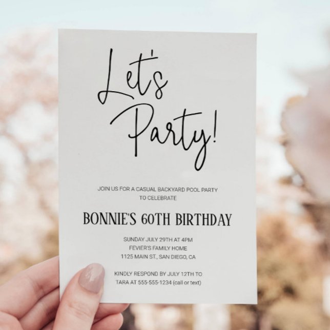 Let's Party Casual Backyard Birthday Invitation (Creator Uploaded)