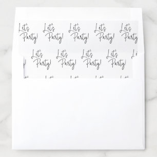 Let's Party Casual Wedding Elopement Envelope Liner