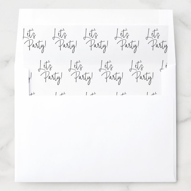 Let's Party Casual Wedding Elopement Envelope Liner (In Envelope)