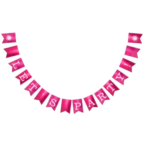 Lets Party Chic Hot Pink Glam Fun Diamond Sparkle Bunting Flags