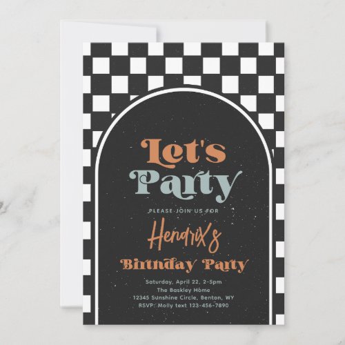 Lets Party  Cool Kid Birthday Invitation
