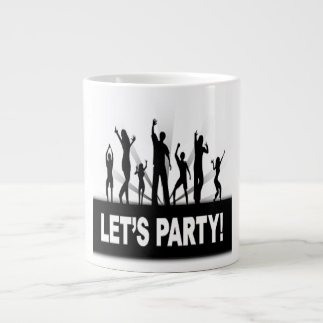 "LET'S PARTY" DANCERS LARGE COFFEE MUG (Front)