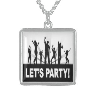 "LET'S PARTY" DANCERS STERLING SILVER NECKLACE