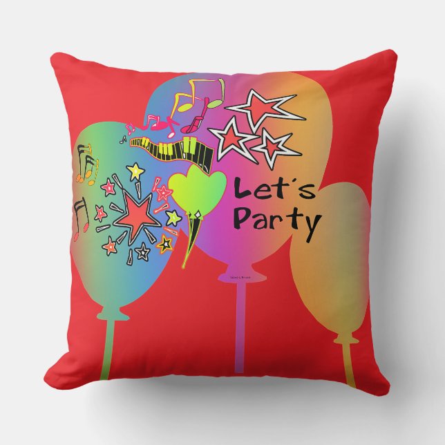 Let's Party Decorative  Throw Pillow (Front)