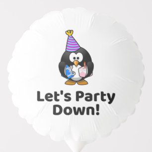 Let's Party Down! Penguin Funny Birthday Party Balloon