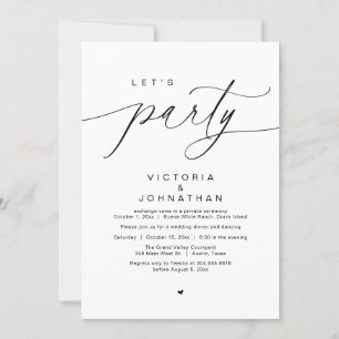 Let's Party Happily Ever After Wedding Dinner Invitation