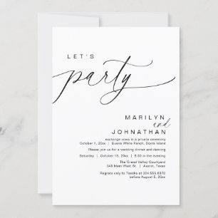 Let's Party Happily Ever After Wedding Dinner Invitation
