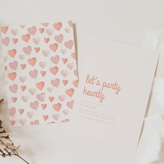 Let's Party Hearty Love Heart Birthday Invite (Creator Uploaded)