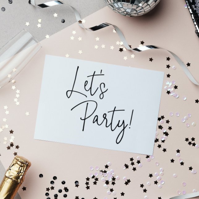 Let's Party Informal Wedding Reception Elopement Postcard (Creator Uploaded)