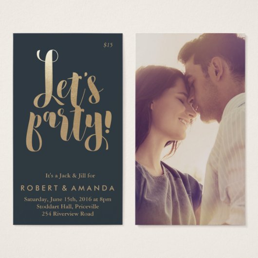 Let's Party Jack and Jill Ticket, Gold (Front & Back)