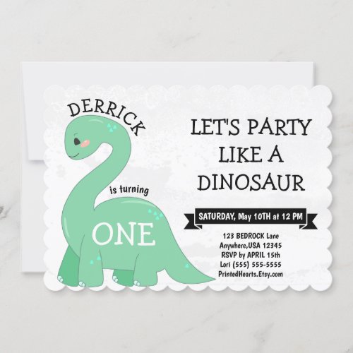 LETS PARTY LIKE A DINOSAUR BIRTHDAY INVITATIONS