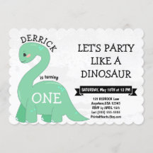 Dinosaur Personalised Birthday Party Invitations A6 envelope brachiosaurus d6